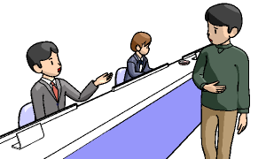 書記官室で受付をする